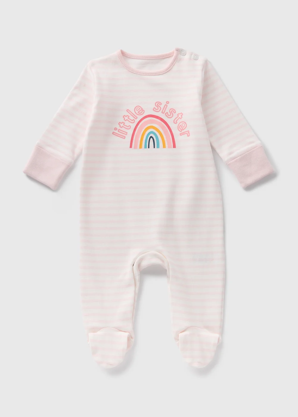 Pink Little Sister Sleepsuit (Newborn-18mths) - Age 0 - 3 Months Image 1