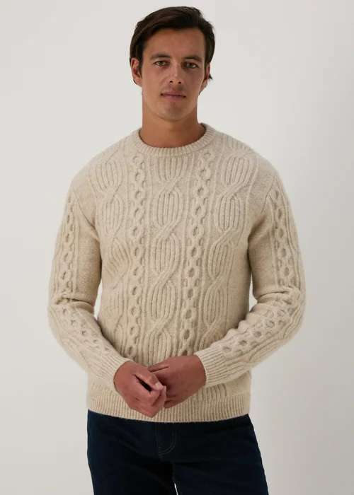 Ecru Cable Knit Jumper - S Image 1