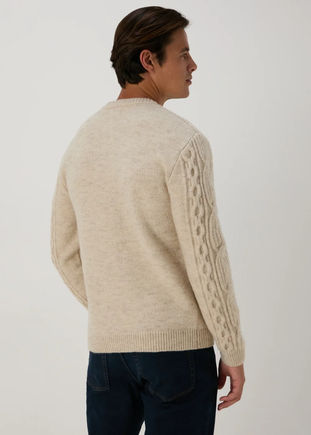 Ecru Cable Knit Jumper - S Image 2