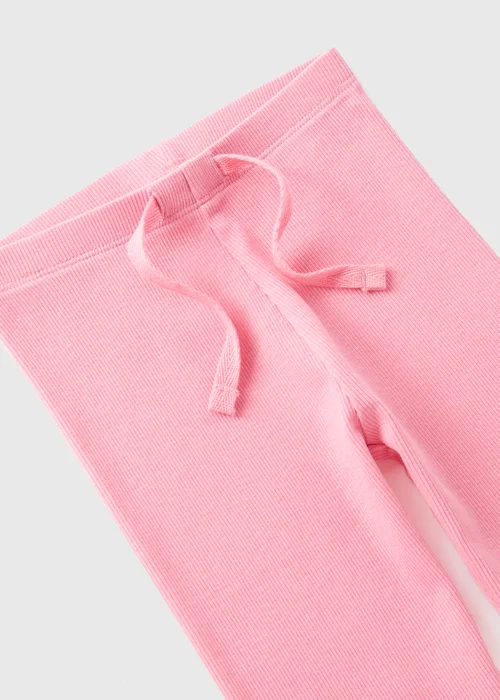 Girls Pink Ribbed Leggings (1-7yrs) - 1 half year to 2 Image 2