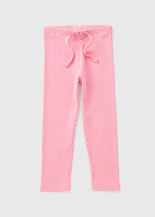 Girls Pink Ribbed Leggings (1-7yrs) - 1 half year to 2 Image 1