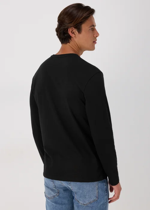 Black Essential Crew Neck Long Sleeve T-Shirt - S Image 2