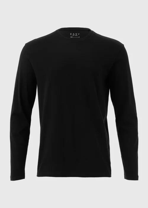 Black Essential Crew Neck Long Sleeve T-Shirt - S Image 5