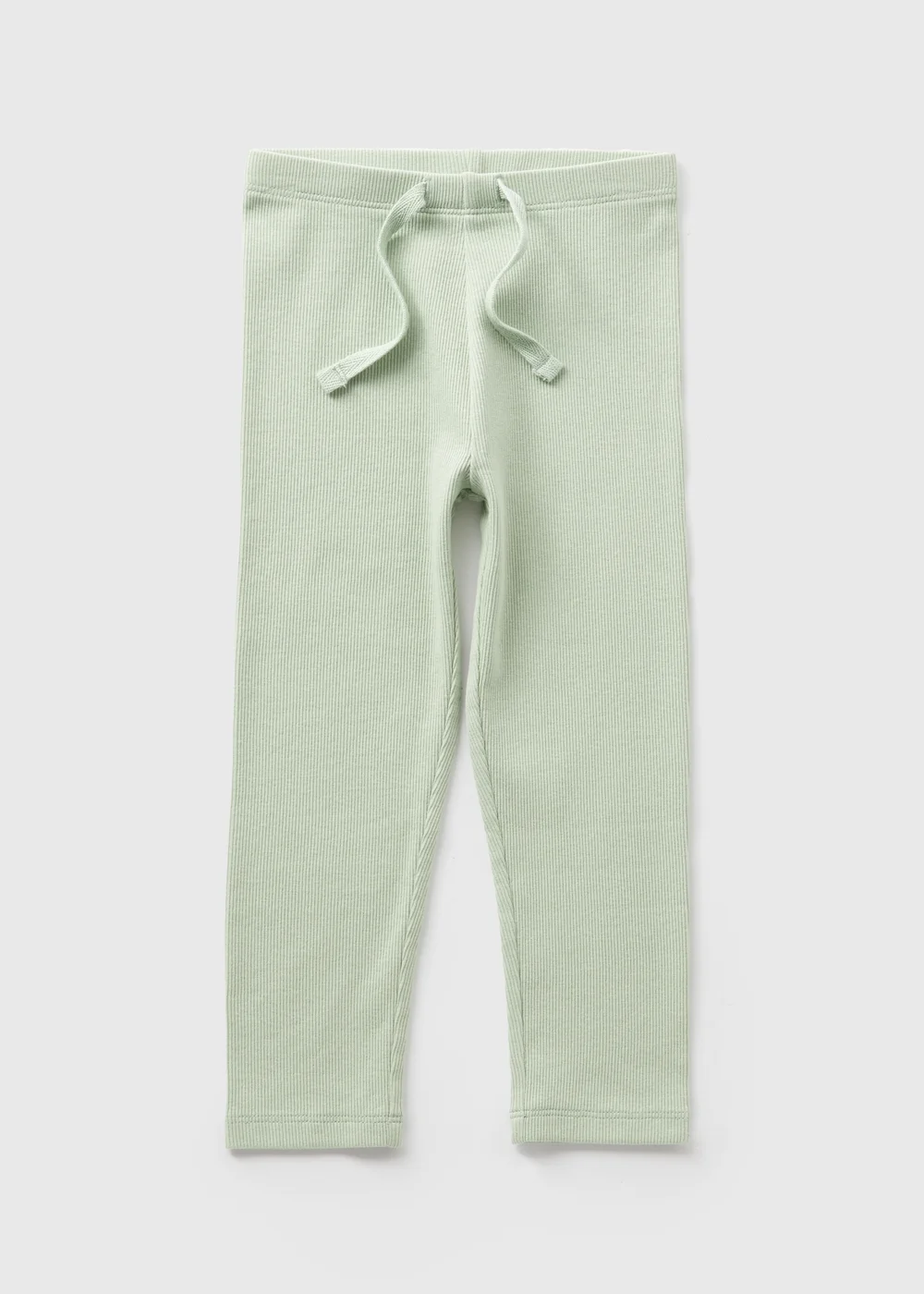 Girls Green Ribbed Leggings (1-7yrs) - 1 half year to 2 Image 1