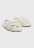 Girls Cream Cross Strap Slippers (Younger 10-Older 5) - Size 10 Infants Image 1