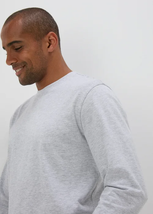 Grey Crew Neck Long Sleeve T-Shirt - S Image 3