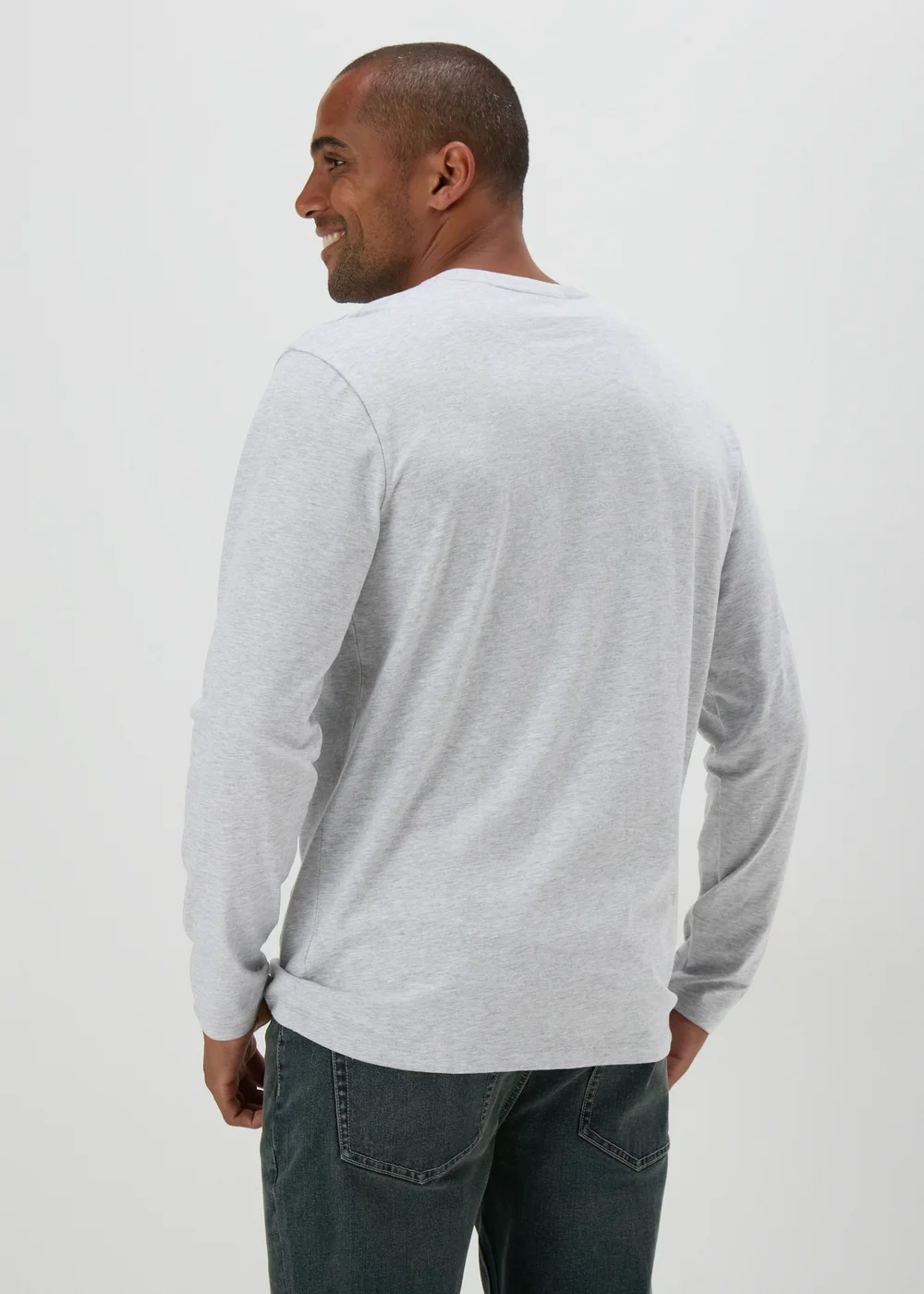Grey Crew Neck Long Sleeve T-Shirt - S Image 2