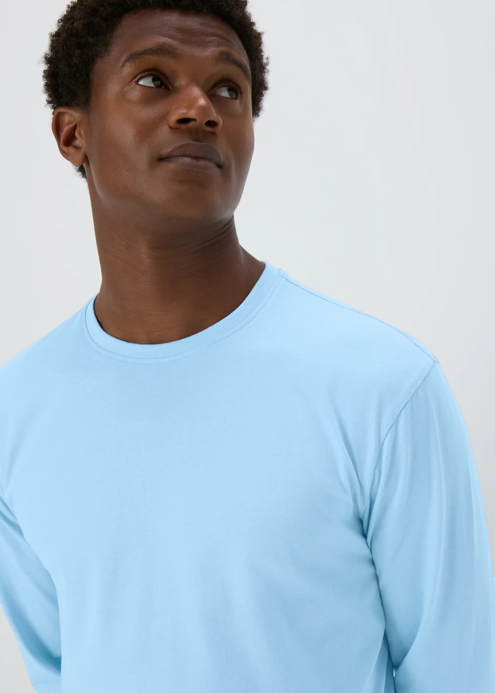 Blue Essential Crew Neck Long Sleeve T-Shirt - S Image 3