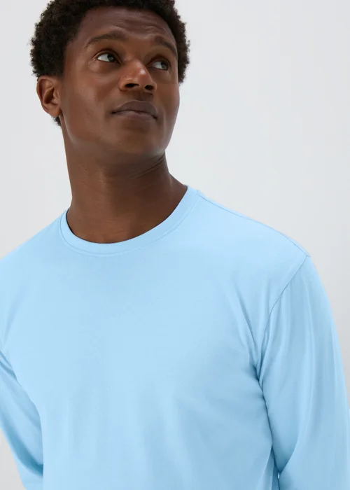 Blue Essential Crew Neck Long Sleeve T-Shirt - S Image 3