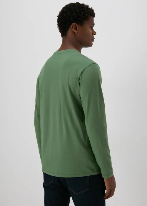 Green Essential Crew Neck Long Sleeve T-Shirt - S Image 2