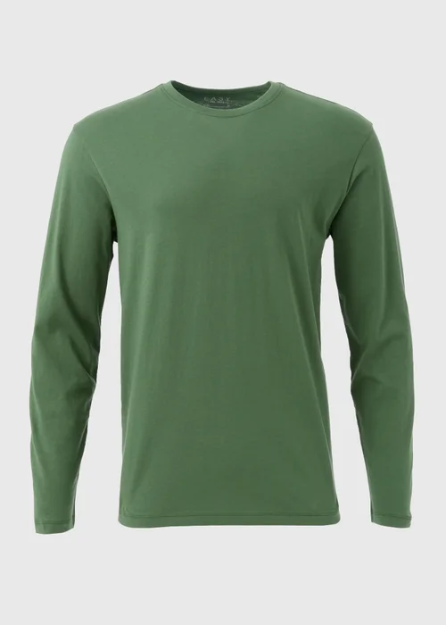 Green Essential Crew Neck Long Sleeve T-Shirt - S Image 5