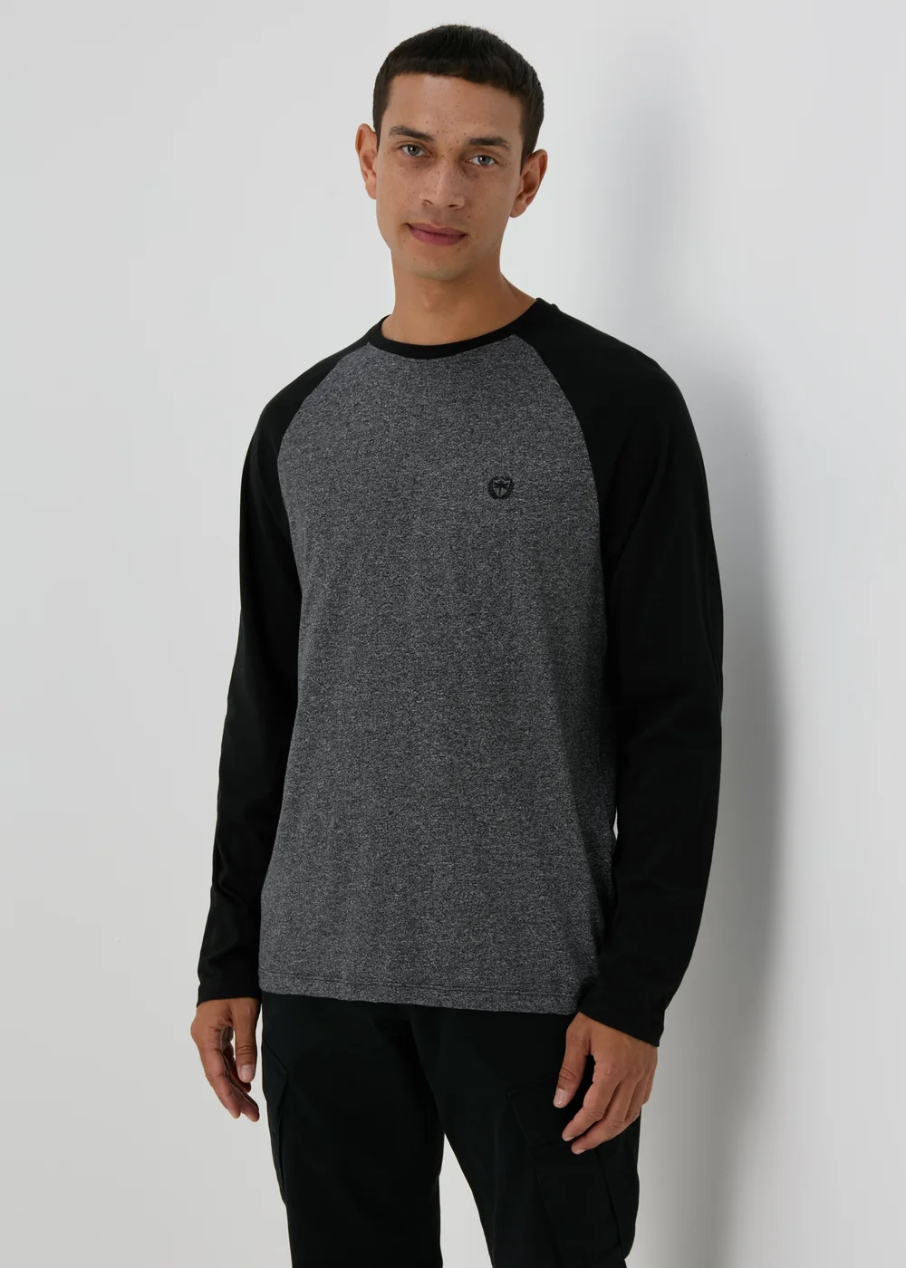 Grey Raglan Long Sleeve T-Shirt - S Image 1