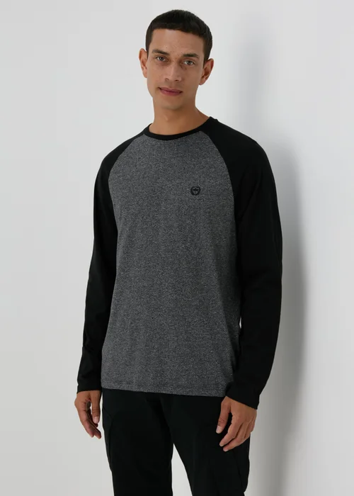 Grey Raglan Long Sleeve T-Shirt - S Image 1