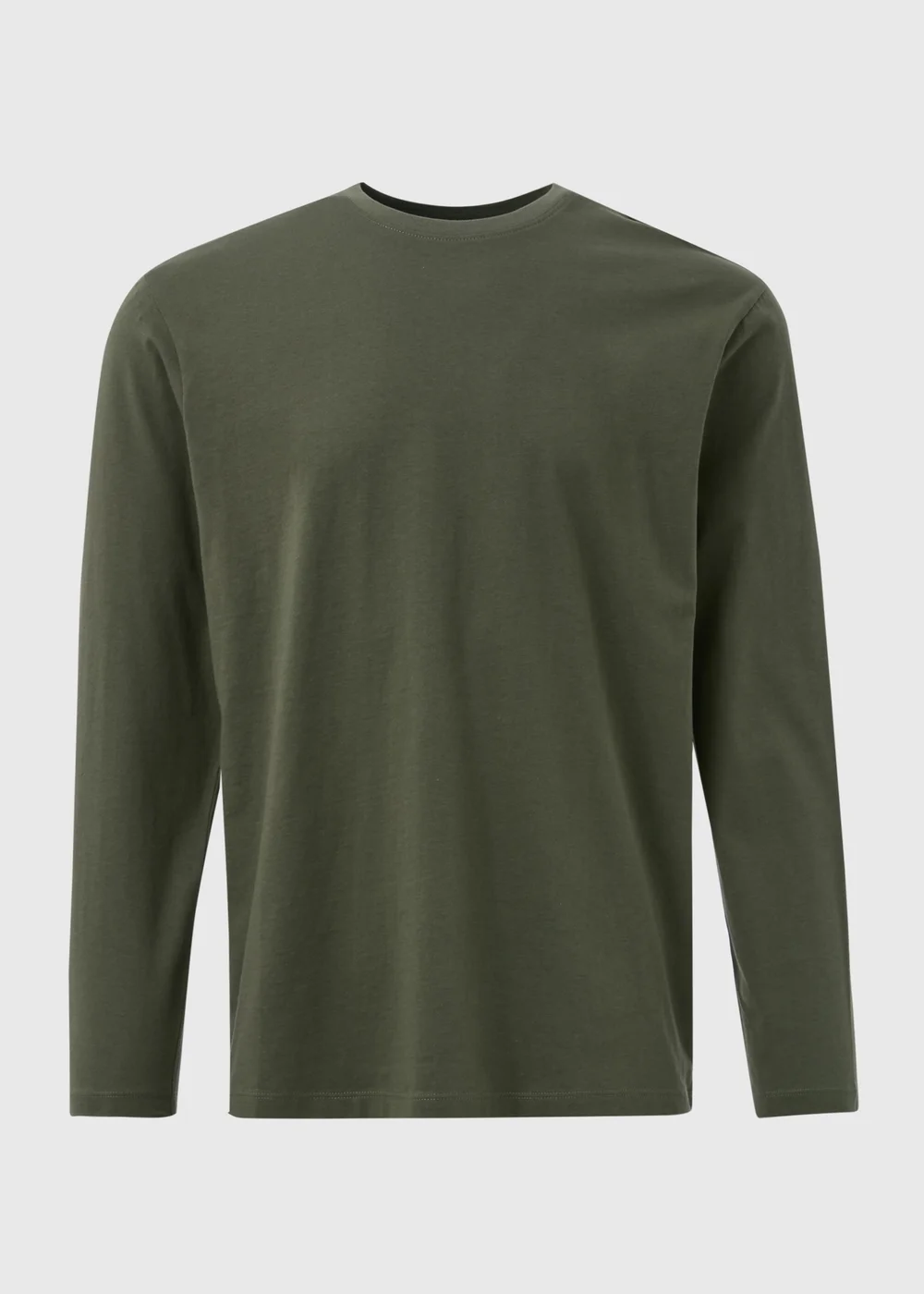 Khaki Long Sleeve Crew Neck T-Shirt - S Image 5
