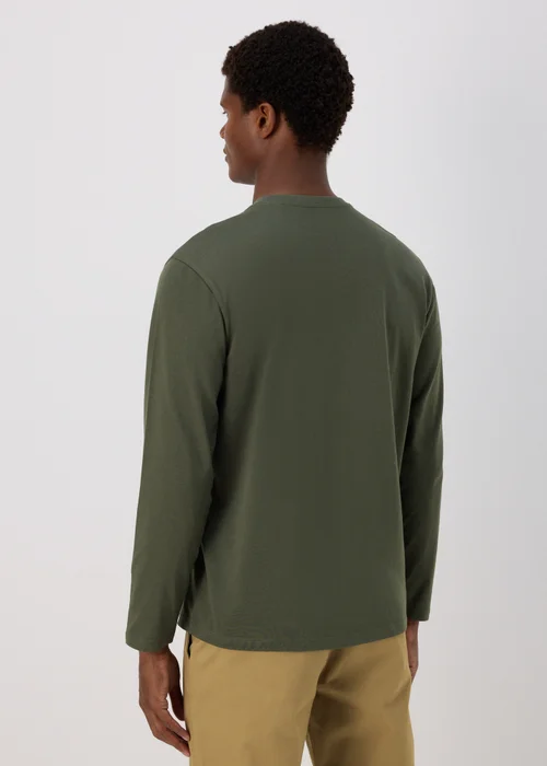 Khaki Long Sleeve Crew Neck T-Shirt - S Image 2