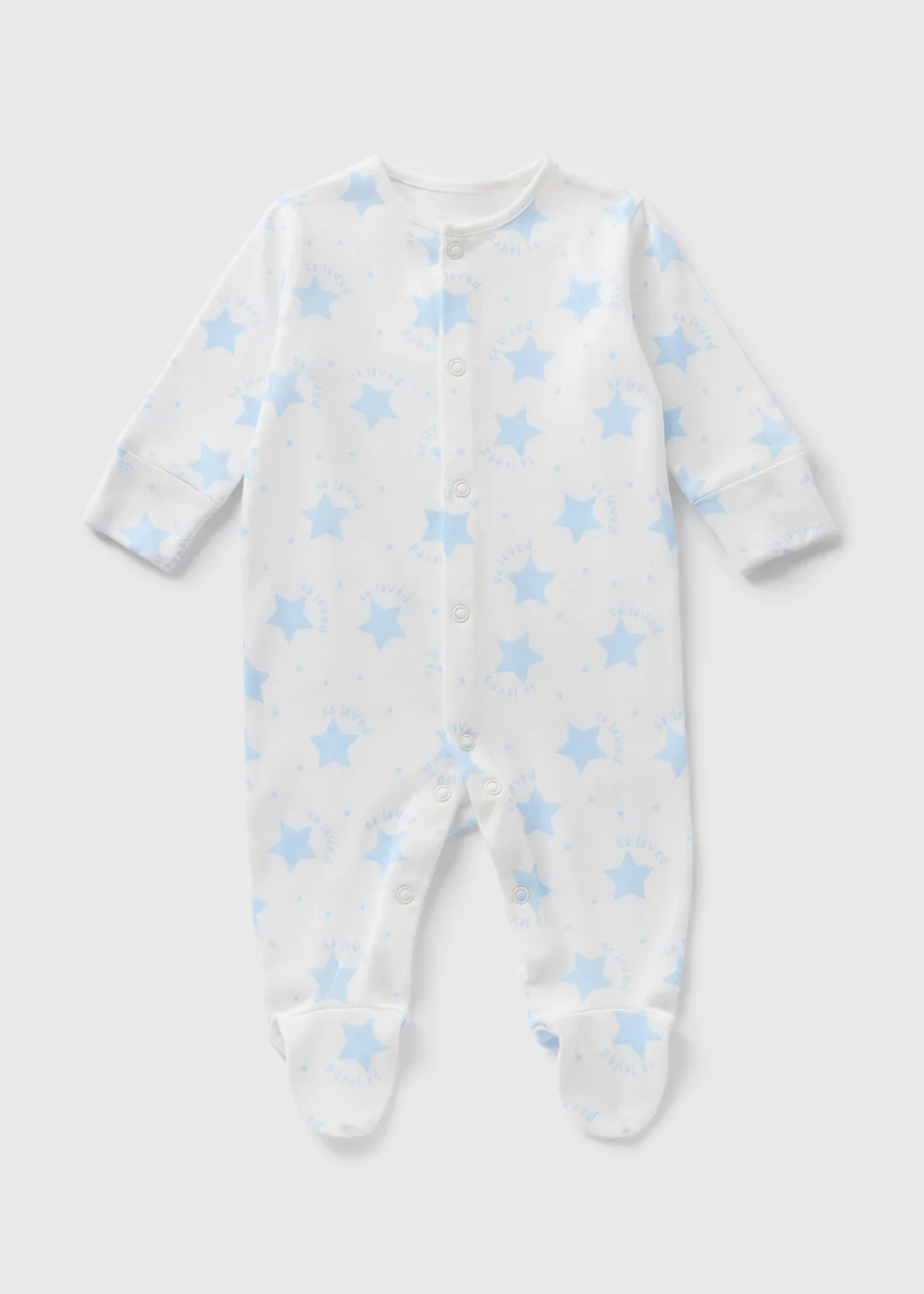 Boys Cream Star Sleepsuit (Newborn-18mths) - Age 0 - 3 Months Image 1