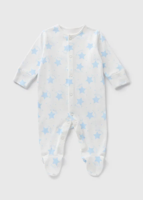 Boys Cream Star Sleepsuit (Newborn-18mths) - Age 0 - 3 Months Image 1