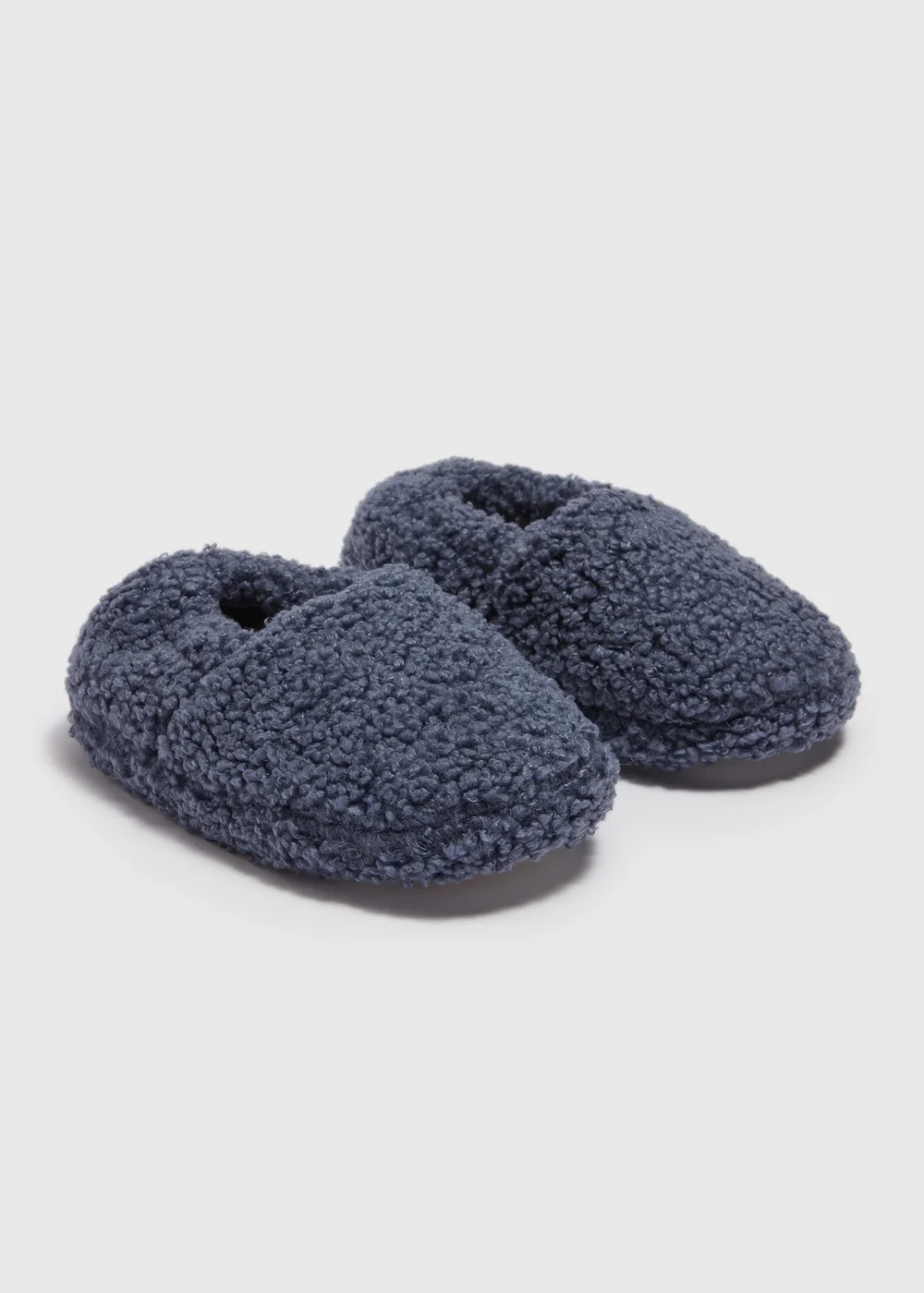 Boys Blue A Line Borg Slippers (Younger 4-12) - Size 4 Infants Image 1