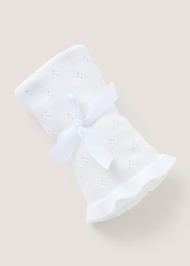 Baby White Frill Edge Shawl