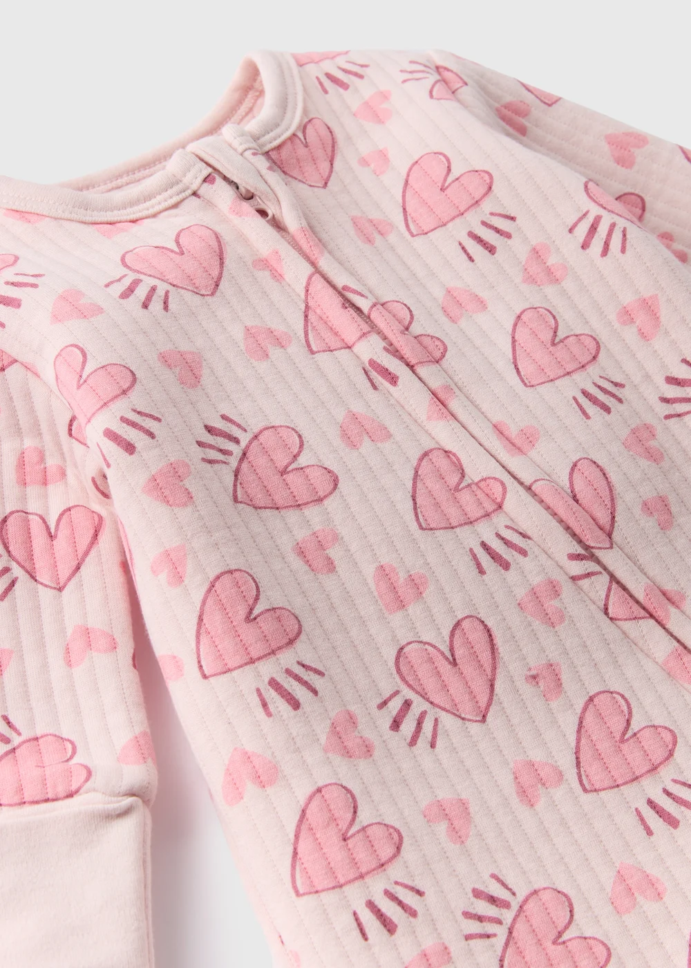 Baby Pink Heart Sleepsuit (Newborn-18mths) - Age 0 - 3 Months Image 2
