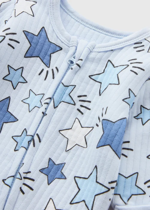Baby Blue Star Sleepsuit (Newborn-18mths) - Age 0 - 3 Months Image 2