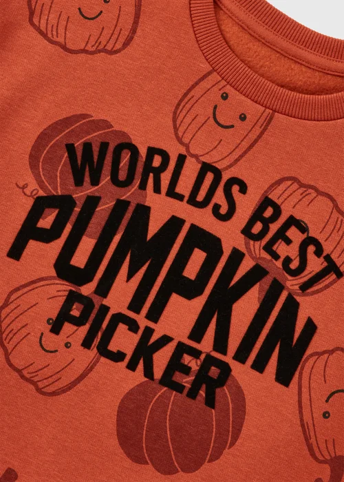 Kids Orange Pumpkin Sweatshirt (1-7yrs) - 1-1.5 Yrs Image 2