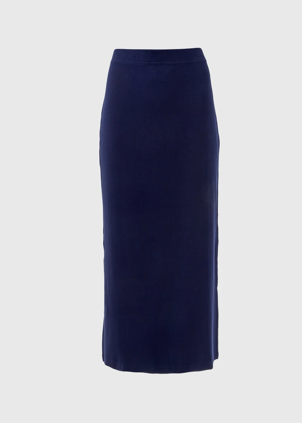 Navy Ribbed Midi Skirt - Size 8 Image 5