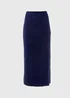 Navy Ribbed Midi Skirt - Size 8 Image 5