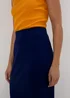 Navy Ribbed Midi Skirt - Size 8 Image 3
