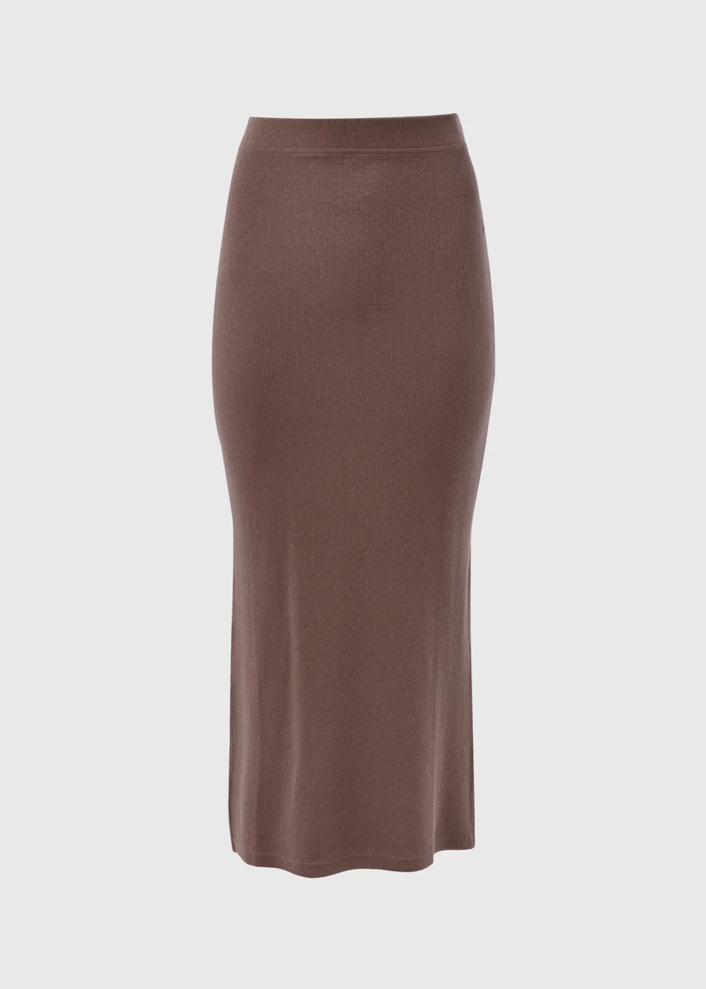 Brown Ribbed Midi Skirt - Size 8 Image 5