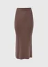 Brown Ribbed Midi Skirt - Size 8 Image 5