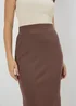 Brown Ribbed Midi Skirt - Size 8 Image 3