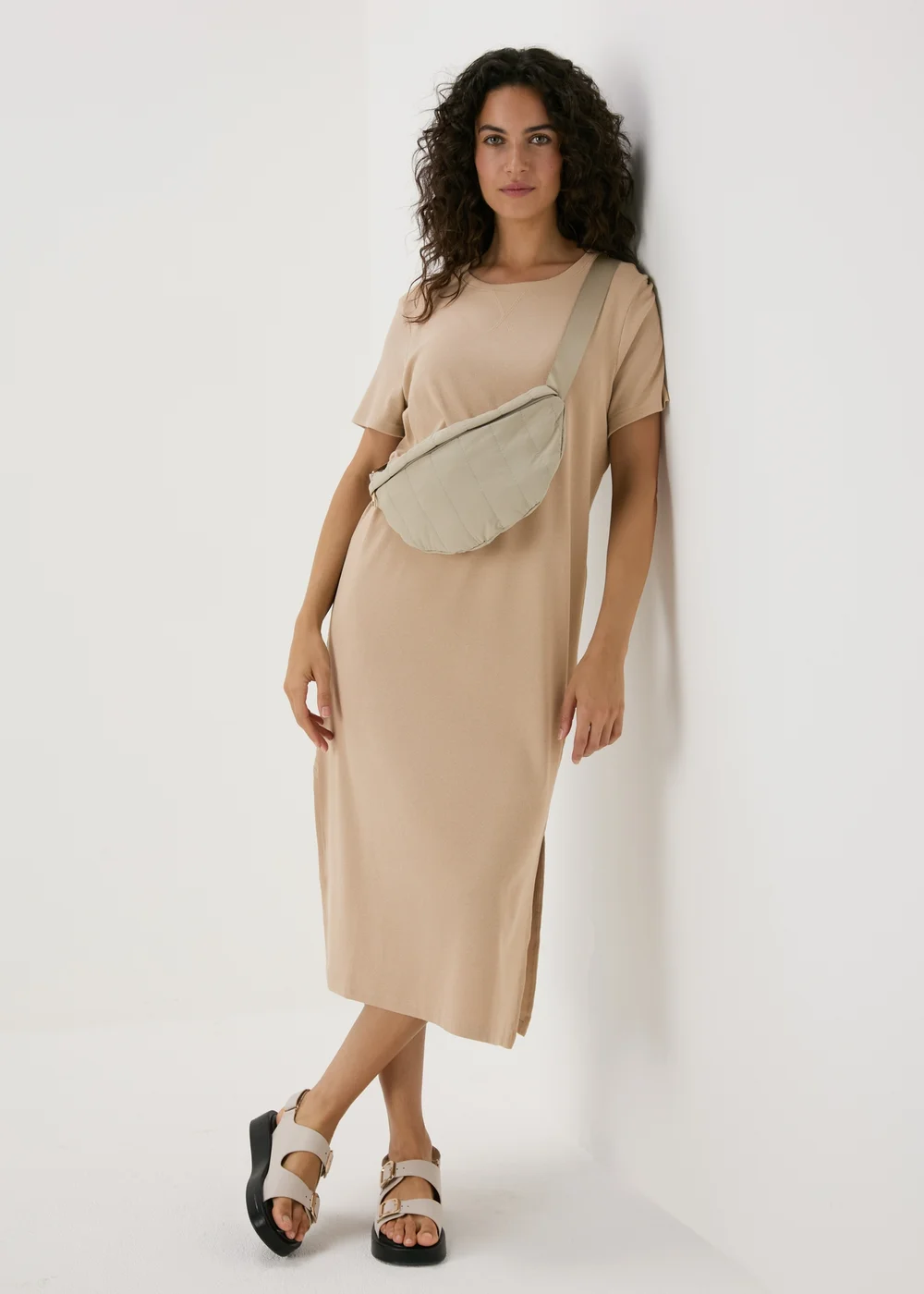 Stone Ribbed T-Shirt Dress - 8 Image 4