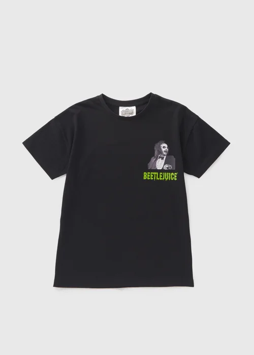 Beetlejuice Boys Black Back Print T-Shirt (7-13yrs) - 7 Yrs Image 1