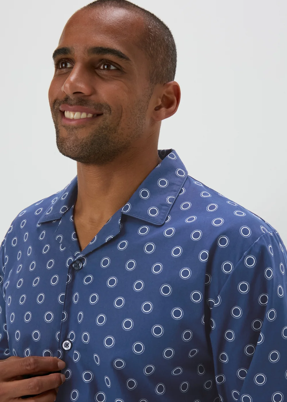 Navy Printed Pyjama Set - Small Image 3