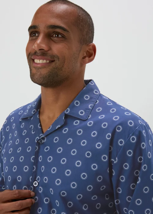 Navy Printed Pyjama Set - Small Image 3