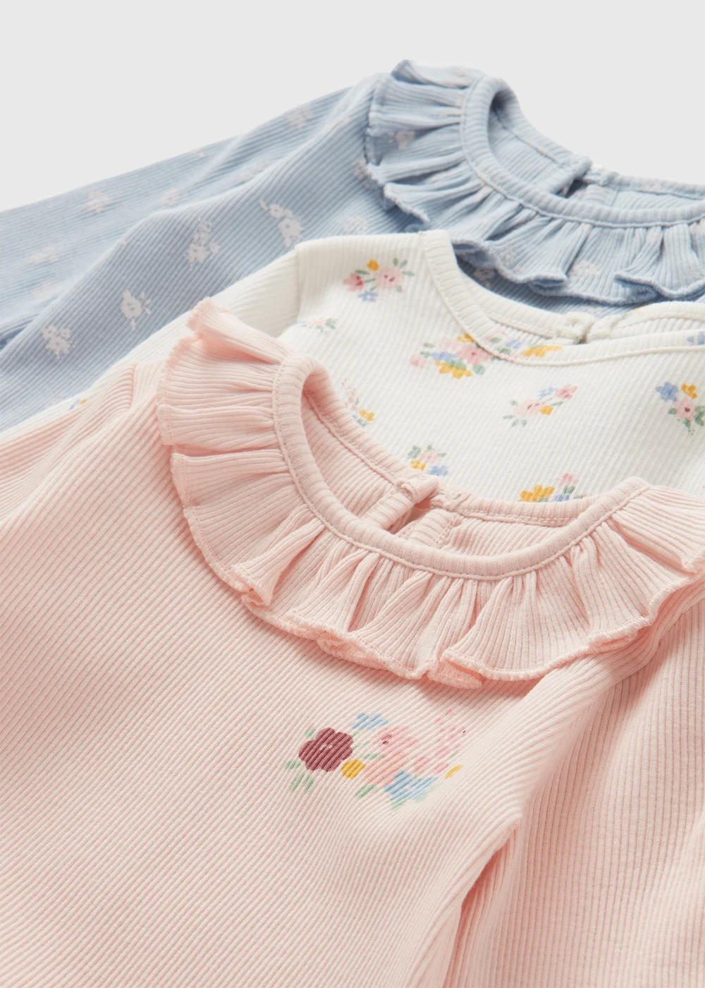3 Pack Baby Pink Floral Tops (Newborn-23mths) - 0-3 months Image 2