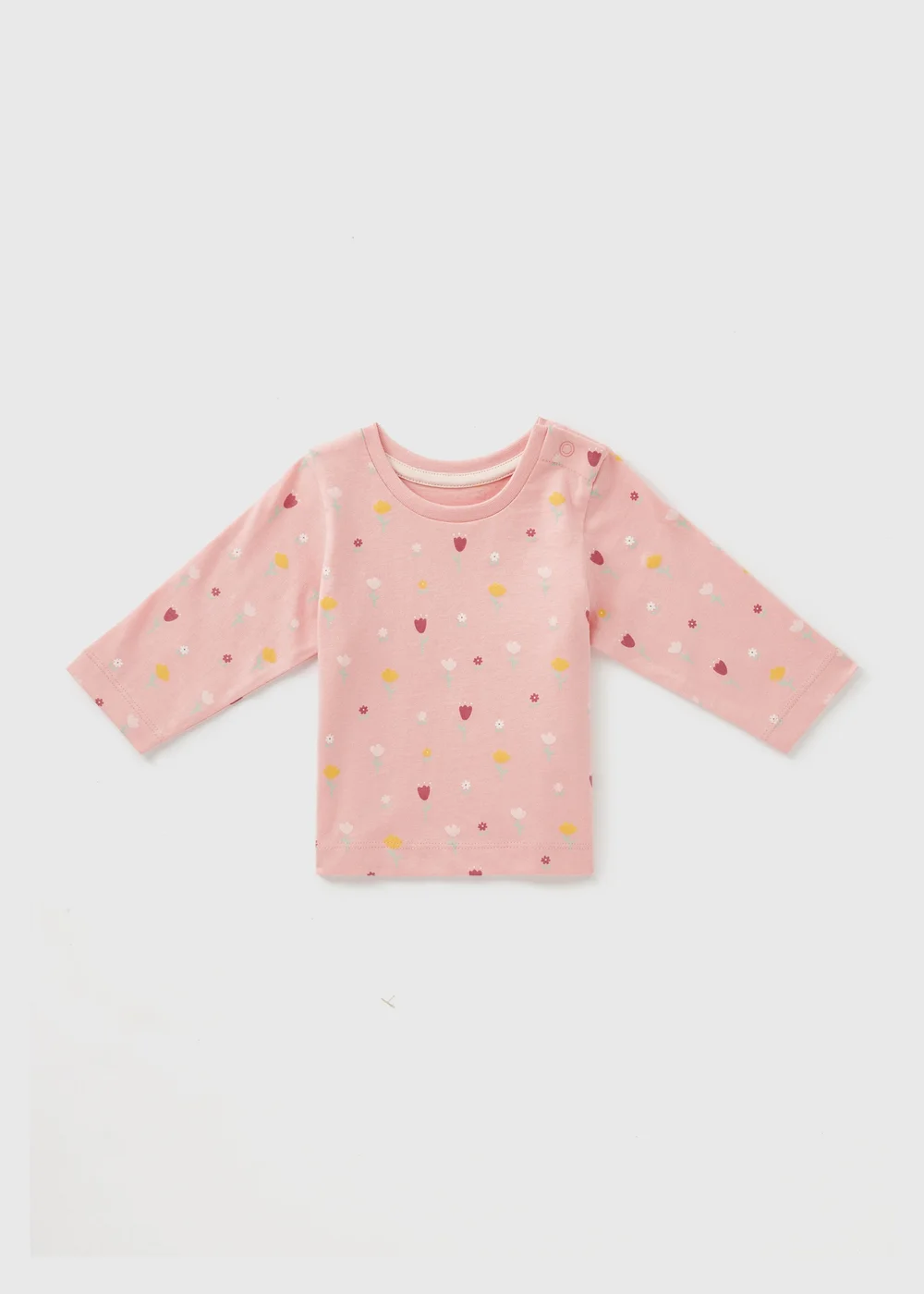 Baby Pink Floral T-Shirt (Newborn-23mths) - 0-3 months Image 1