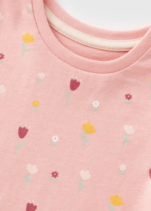 Baby Pink Floral T-Shirt (Newborn-23mths) - 0-3 months Image 2