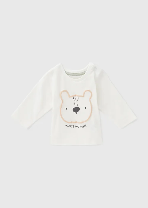 Baby Cream Daddy Bear T-Shirt (Newborn-23mths) - 0-3 months Image 1