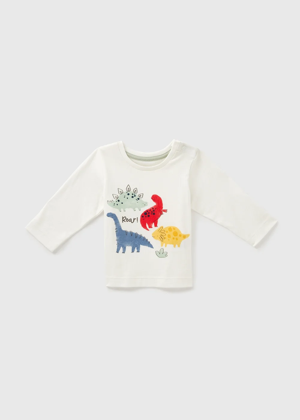 Baby Cream Dinosaur T-Shirt (Newborn-23mths) - 0-3 months Image 1