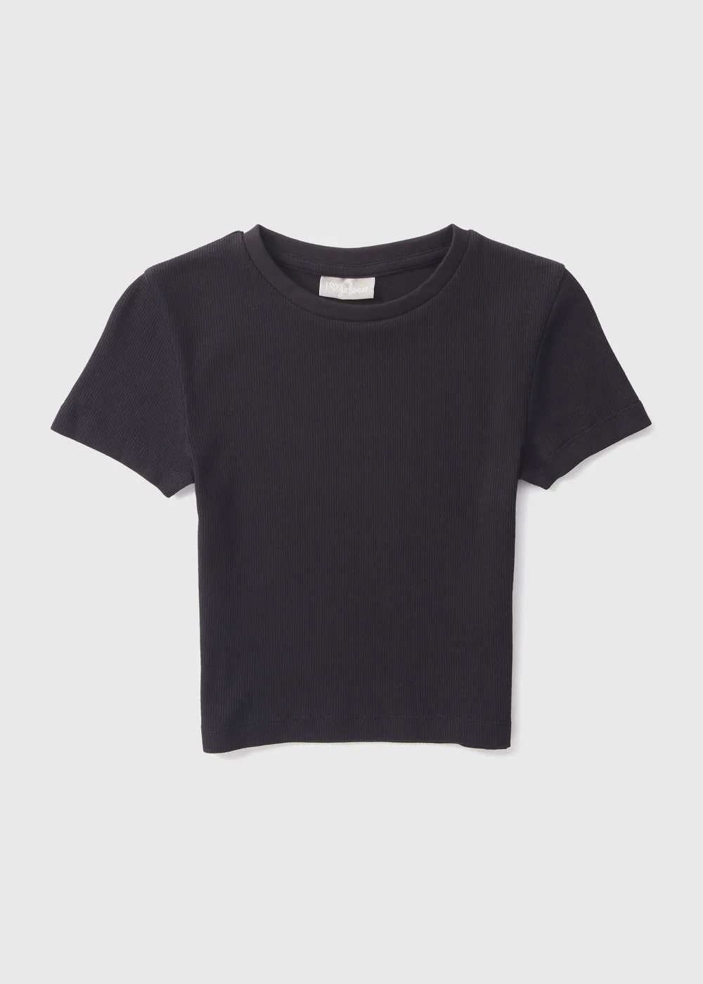 Girls Black Plain Ribbed Top (7-15yrs) - Age 7 Years Image 1