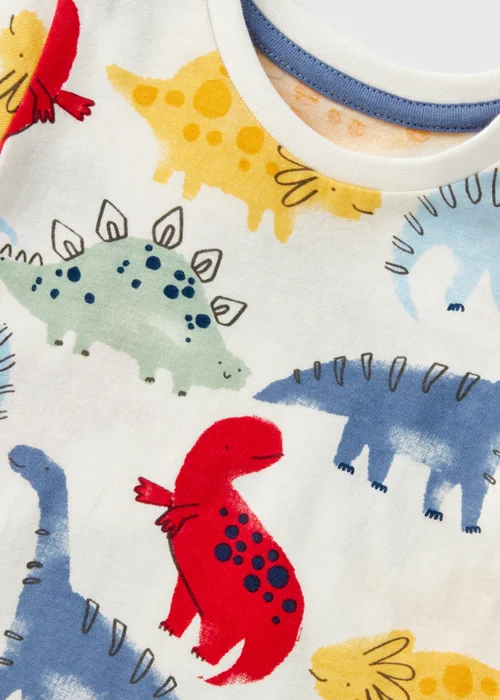 Baby Cream Dinosaur T-Shirt (Newborn-23mths) - 0-3 months Image 2