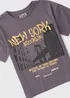 Girls Acid Wash New York Foil T-Shirt (7-15yrs) - Age 7 Years Image 2