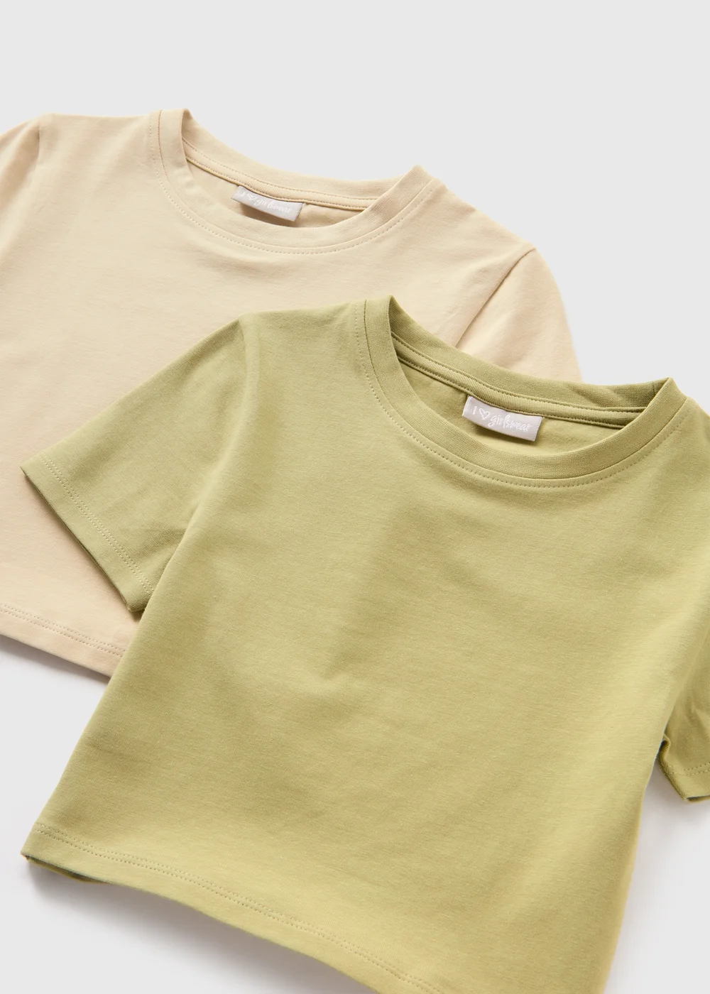2 Pack Girls Green Solid T-Shirts (7-15yrs) - 7 Yrs Image 2