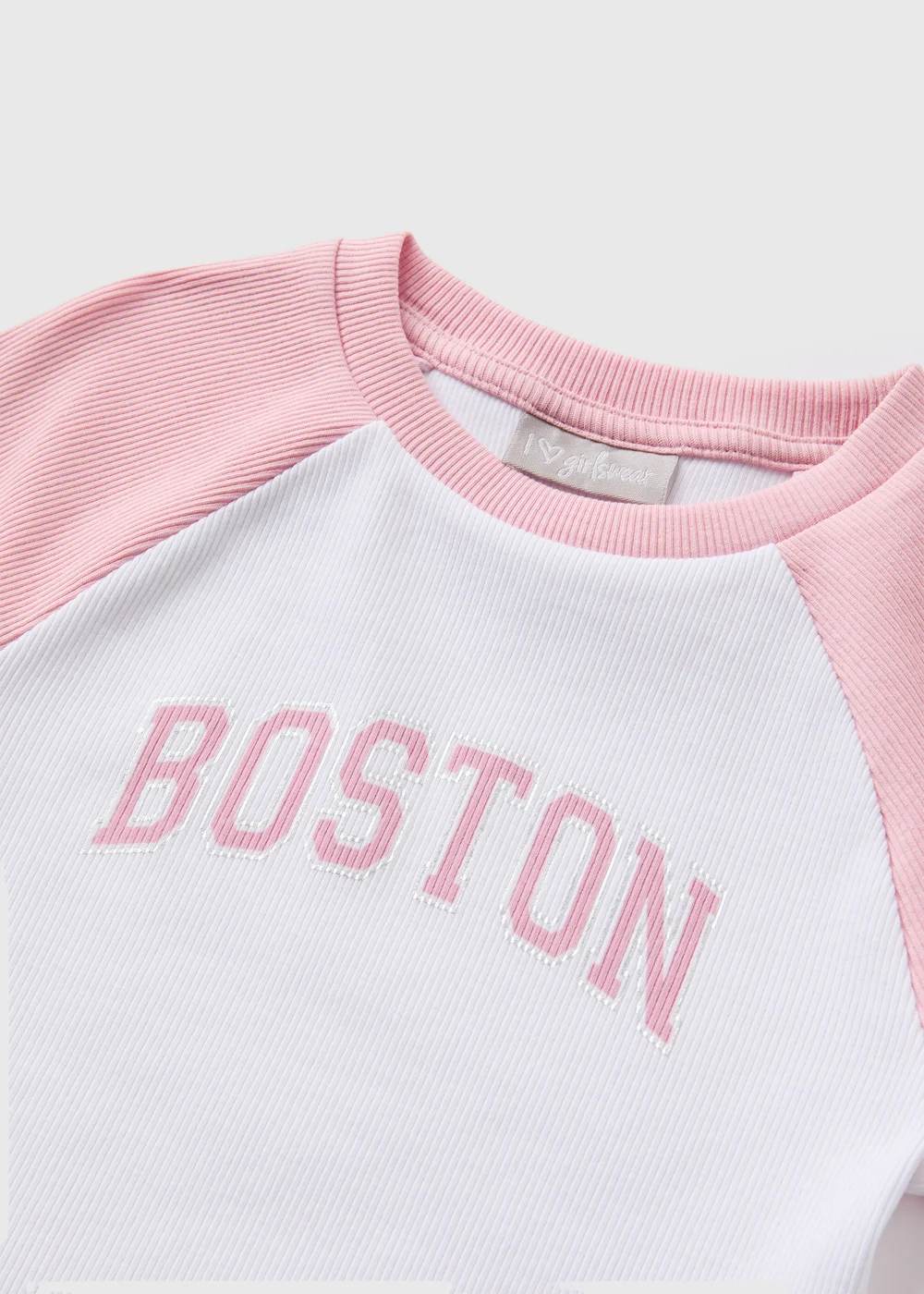Girls White Boston Ringer T-Shirt (7-15yrs) - 7 Yrs Image 2