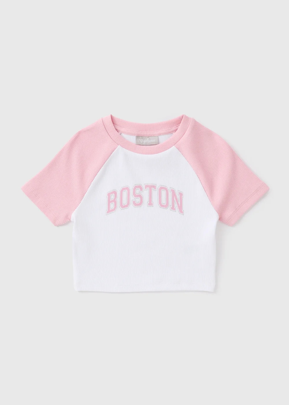 Girls White Boston Ringer T-Shirt (7-15yrs) - 7 Yrs Image 1