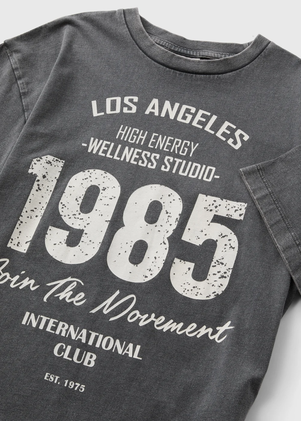 Girls Grey Acid Wash 1985 T-Shirt (7-15yrs) - 7 Yrs Image 2
