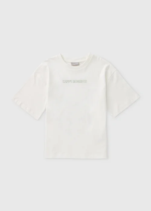 Girls Cream Happy Moments T-Shirt (7-15yrs) - Age 7 Years Image 1