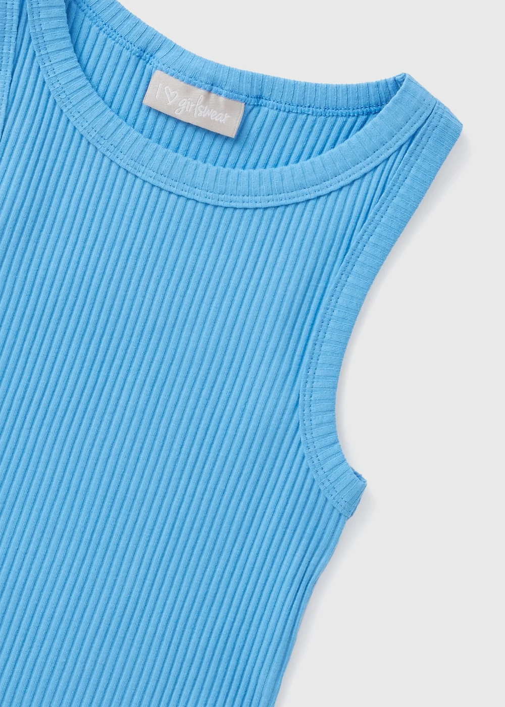 Girls Blue Ribbed Vest Top (7-15yrs) - 7 Yrs Image 2